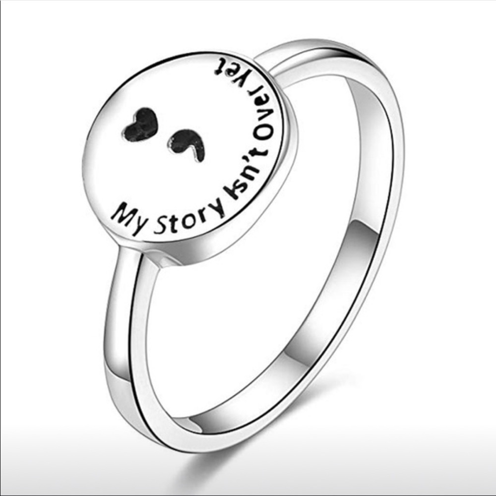 “My Story Isn’t Over Yet” Semicolon Ring